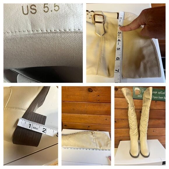 Shoe Dazzle Jelan Calf Boots * Beige * Sz 5.5 NWOT - Picture 5 of 10